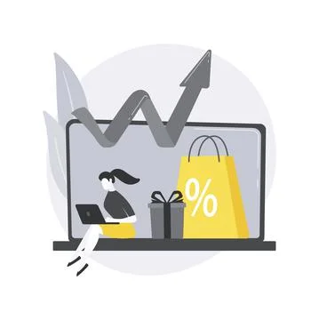 Sales growth abstract concept vector illustration. Stock Illustration
