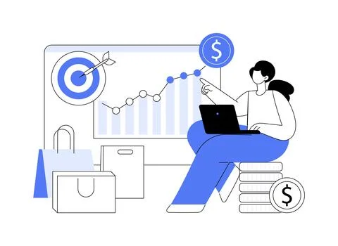 Sales growth abstract concept vector illustration. Stock Illustration