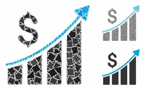 Sales growth bar chart Composition Icon of Irregular Elements Stock Illustration