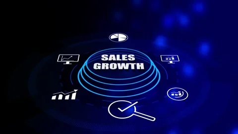 Sales growth concept. Technology digital business concept and business grap.. Stock Footage 293482602
