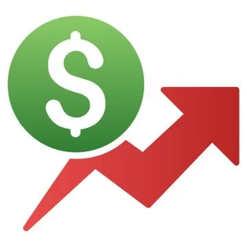 Sales Growth Gradient Vector Icon 스톡 일러스트