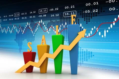 Sales growth graph Stock Illustration