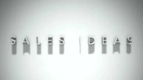 Sales ideas 3D title animation with shadows on a white background Stock Footage 297456766