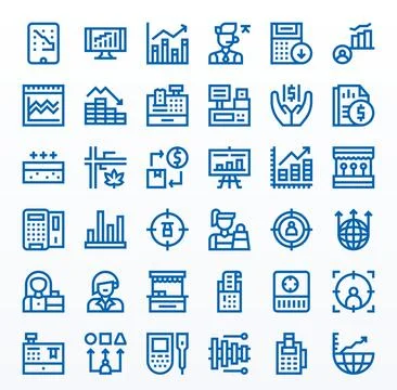 Sales including 36 High Resolution Bold Line Vector Illustrations Stockillustratie