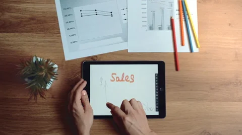 Sales increase diagram on digital screen Stock Footage
