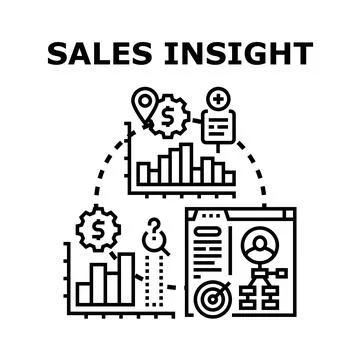 Sales insight analyzing business data and marketing strategy 库存插图