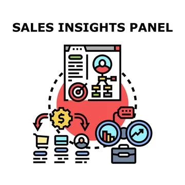 Sales insights panel analyzing data for business growth Stock Illustration