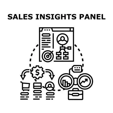 Sales insights panel analyzing data for business growth Stock Illustration