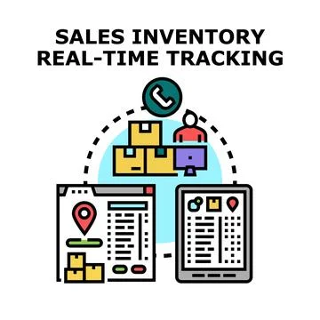 Sales inventory real time tracking management system Stock Illustration