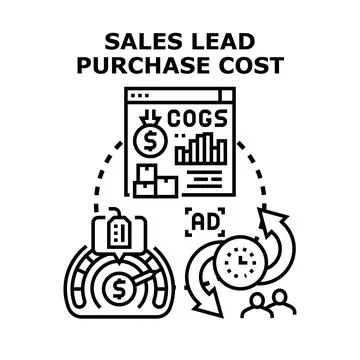 Sales lead purchase cost optimizing customer acquisition strategy Stock Illustration