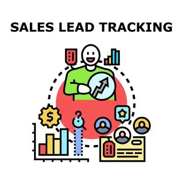 Sales lead tracking optimizing customer conversion process Ilustración de archivo