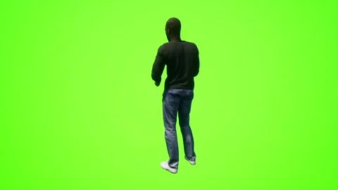Sales man talking to customers from the back view, realistic 3D people rendering Stock-Footage 243292288