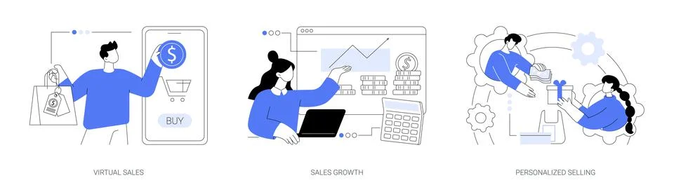 Sales manager abstract concept vector illustrations. 스톡 일러스트