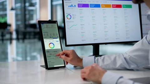 Sales Manager Analyzing Automated Lead Scoring Dashboard Stock Footage 333847516
