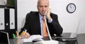 Sales Manager Interior Office Room Phone Talking Writing Agenda Appointments 4k or 4k+ Resolution