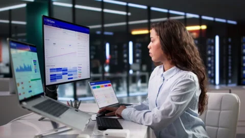 Sales Manager Reviewing Pipeline Data On Laptop Stock Footage 336796520