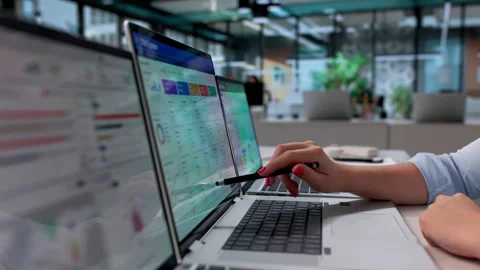 Sales Manager Reviews Customer Data On Laptop Stock Footage 340401160