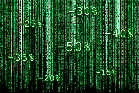 Sales Matrix Green Binary code as matrix background with binary characters... Stock Photos