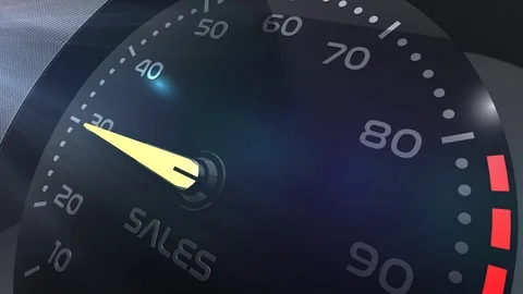 Sales meter or indicator conceptual animation Video stock 90217609