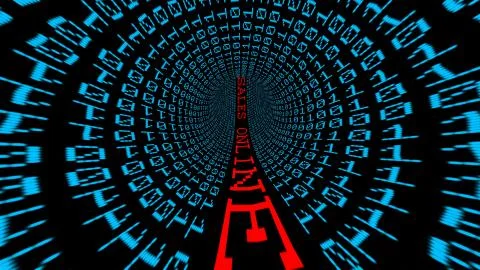 Sales online data tunnel Stock Illustration