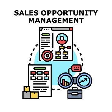 Sales opportunity management vector concept illustration Illustrazione stock
