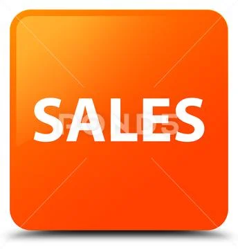 Sales orange square button Иллюстрация
