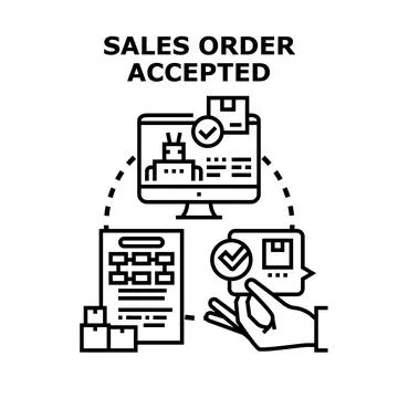 Sales order accepted concept of digital business processing Stock Illustration