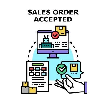 Sales order accepted concept of digital business processing Stock Illustration