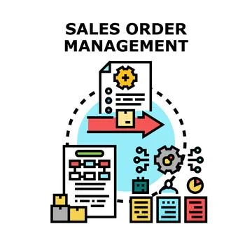 Sales order management process optimizing business workflow Stockillustratie
