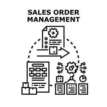 Sales order management process optimizing business workflow イラスト素材