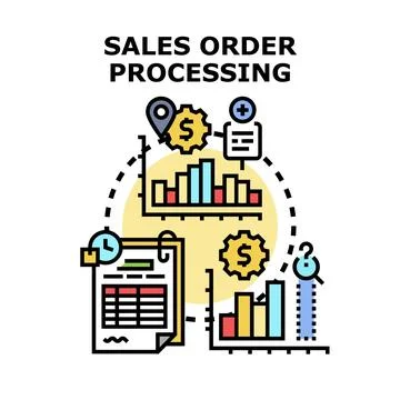 Sales order processing concept vector illustration 库存插图