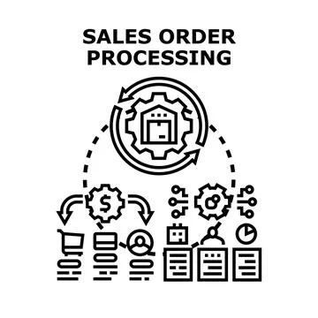 Sales order processing workflow automation system concept イラスト素材