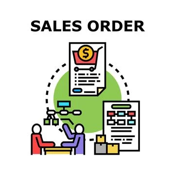 Sales order processing workflow diagram concept イラスト素材