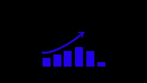 Sales Performance Growth Chart Animation with Increasing Business Metrics Stock Footage 337011025
