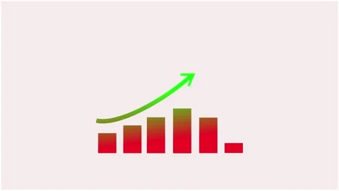 Sales Performance Growth Chart Animation with Increasing Business Metrics Stock Footage 337011035