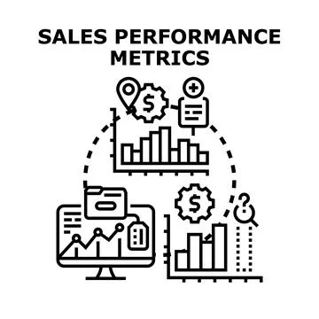 Sales performance metrics analysis and tracking system Stock Illustration