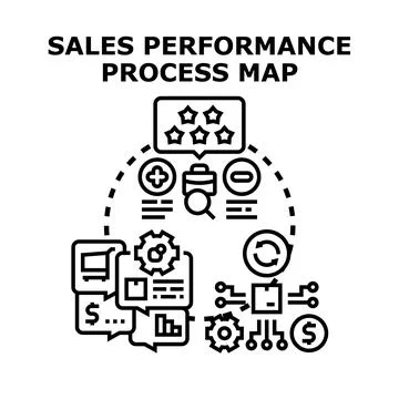 Sales performance process mapping and business optimization Stock Illustration
