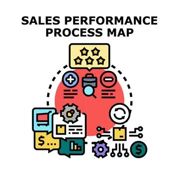 Sales performance process mapping and business optimization Stock Illustration
