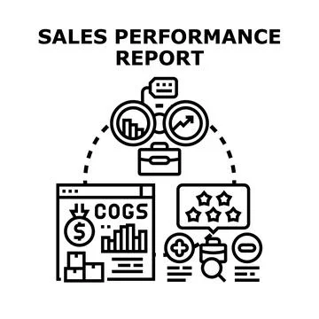 Sales performance report analysis and optimization concept Stock Illustration