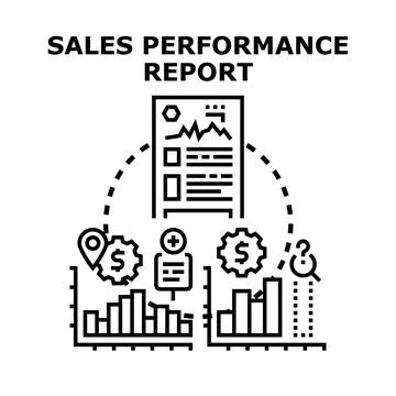 Sales performance report icon identifying business metrics Stock Illustration