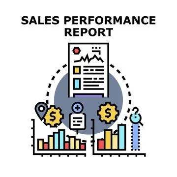 Sales performance report icon identifying business metrics Stock Illustration
