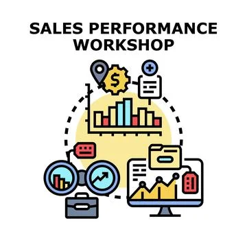 Sales performance workshop concept representing business training Stock Illustration