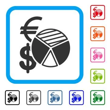 Sales Pie Chart Framed Icon 스톡 일러스트