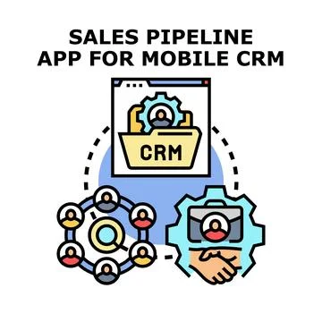 Sales pipeline application for mobile crm system Stock Illustration