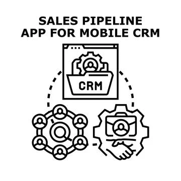Sales pipeline application for mobile crm system Stock Illustration
