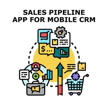 Sales pipeline application for mobile customer relationship management Stock Illustration