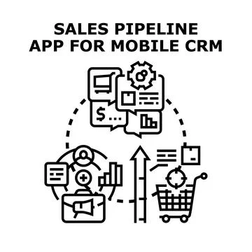 Sales pipeline application for mobile customer relationship management Stock Illustration