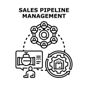 Sales pipeline management process visualizing business conversion Illustration