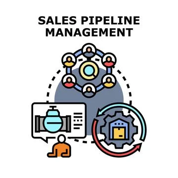Sales pipeline management process visualizing business conversion 스톡 일러스트