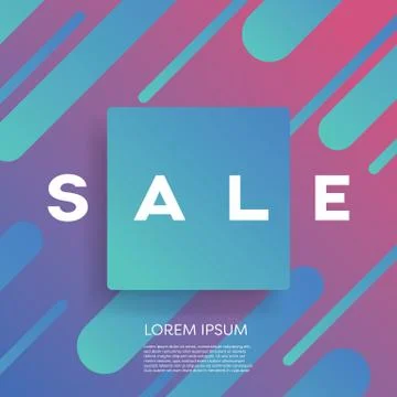 Sales poster or banner vector template with modern geometric shape and colorful Stock Illustration